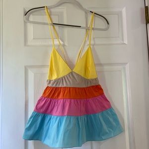 Cross Back Multi Colored Summer Top